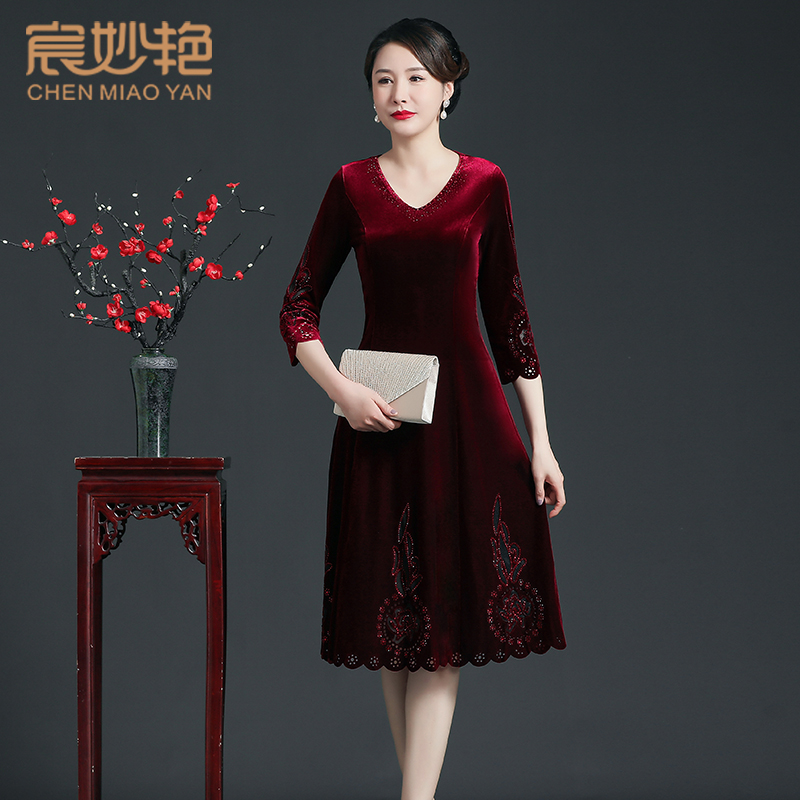金丝绒连衣裙（红色）